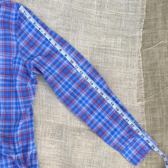 J. Crew Shirt Perfect Fit Plaid Blue Cotton Button - Picture 7 of 8