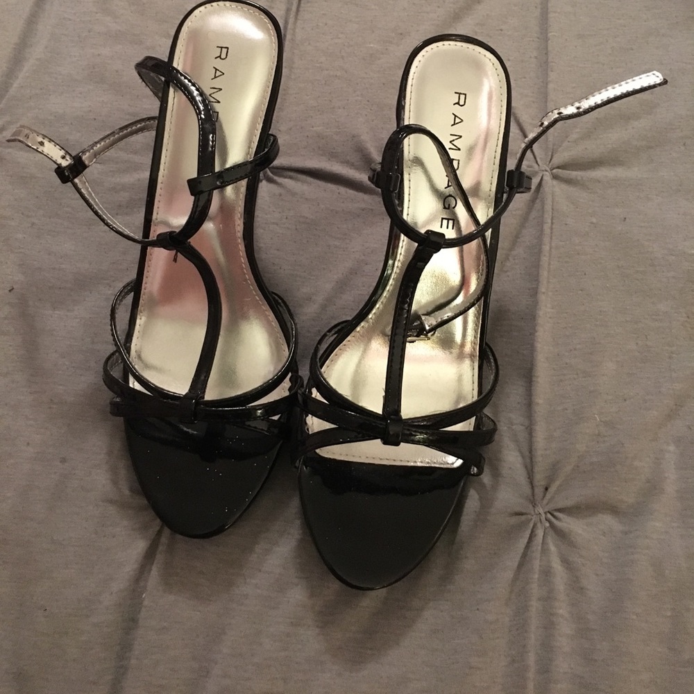 Strappy black heels