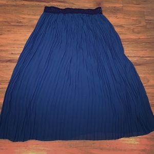 Royal blue pleated skirt