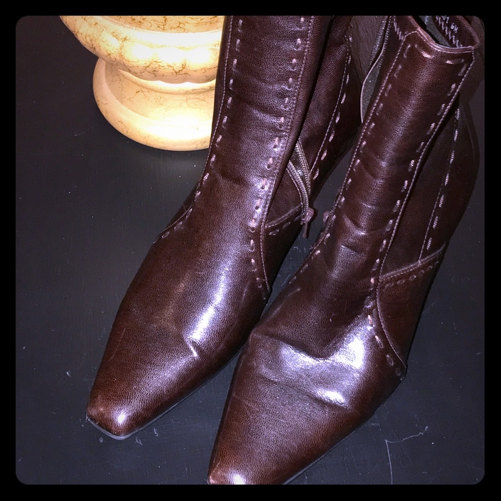 Franco Sarto brown heeled ankle boots