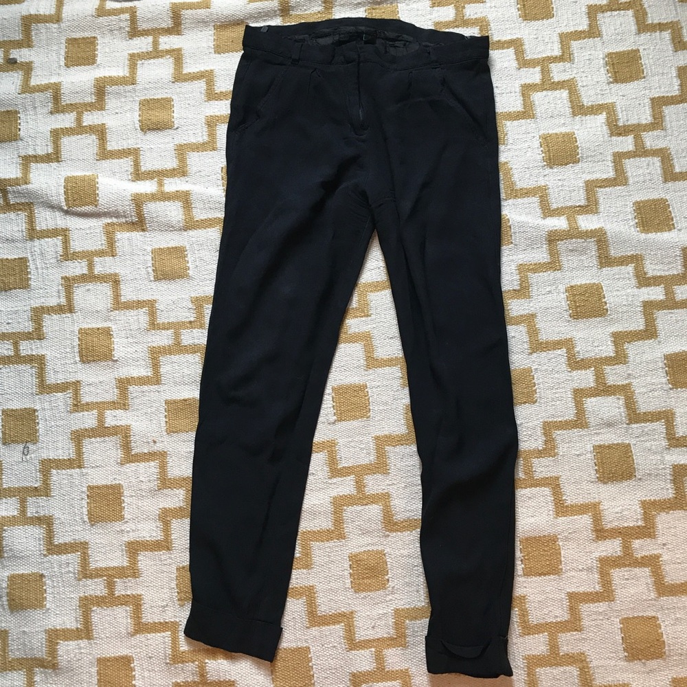 ❤️BENETTON - black chiffon pants with pockets