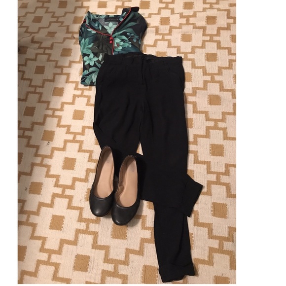 ❤️BENETTON - black chiffon pants with pockets - Picture 2 of 8