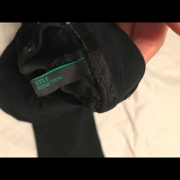 ❤️BENETTON - black chiffon pants with pockets - Picture 3 of 8