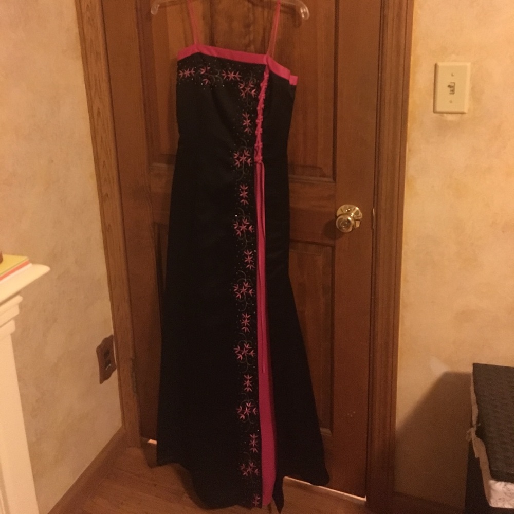 Black and pink prom dress.