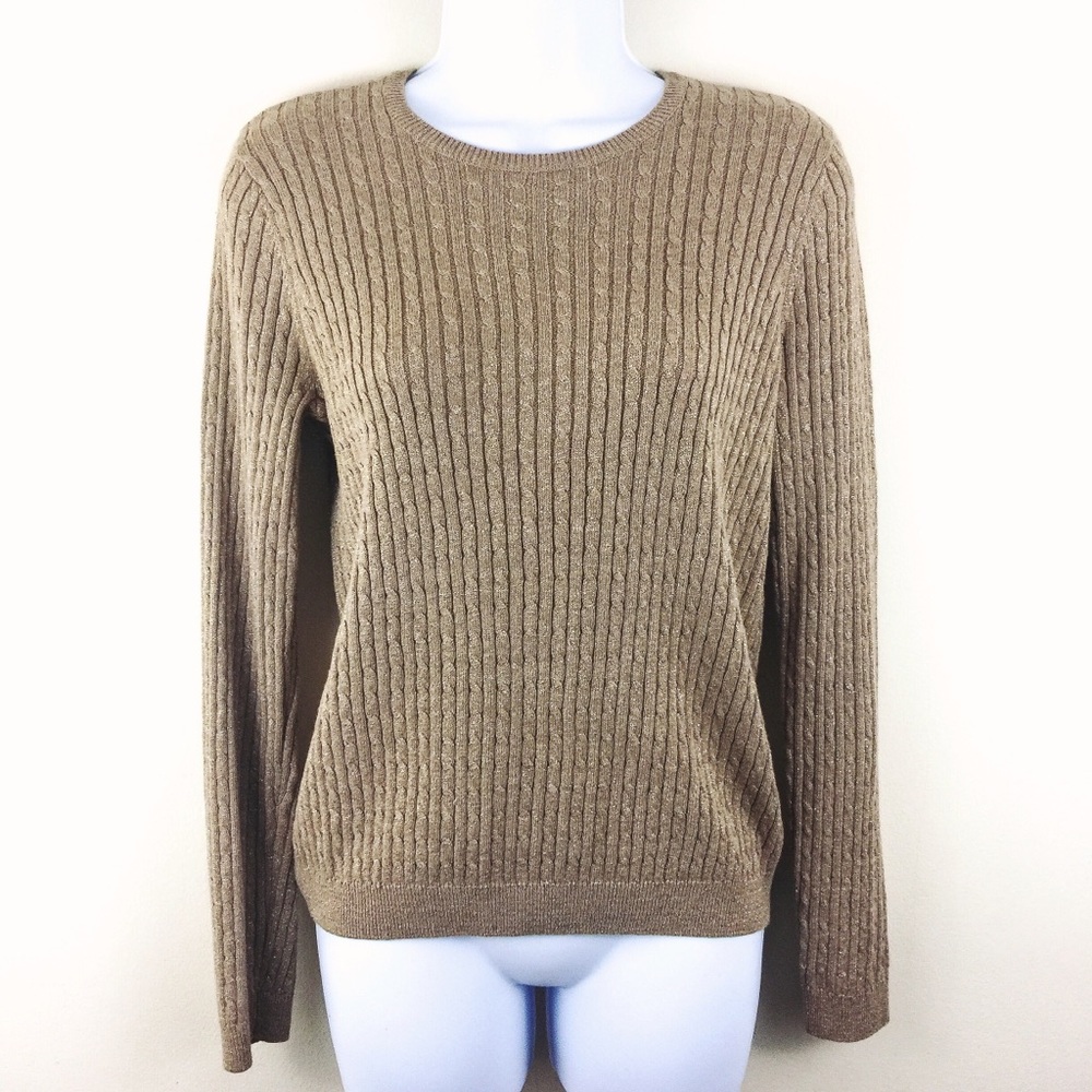 Jeanie Pierre Gold Long Sleeve Sweater Size M