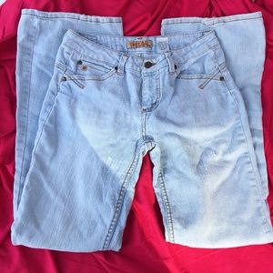 Paris Blues SZ 5 Light Wash Denim Unique Stitching