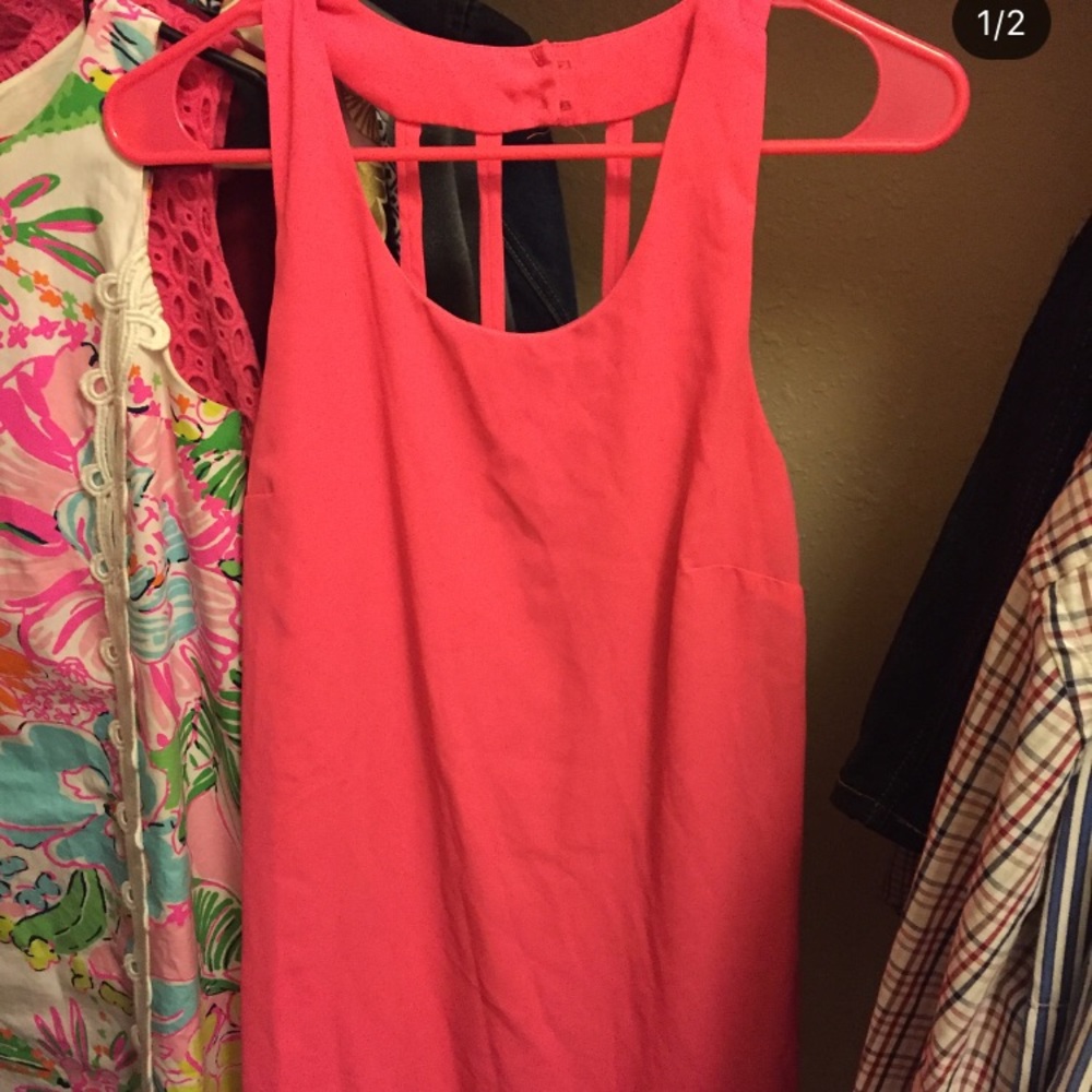 Boutique, neon pink backless dress!