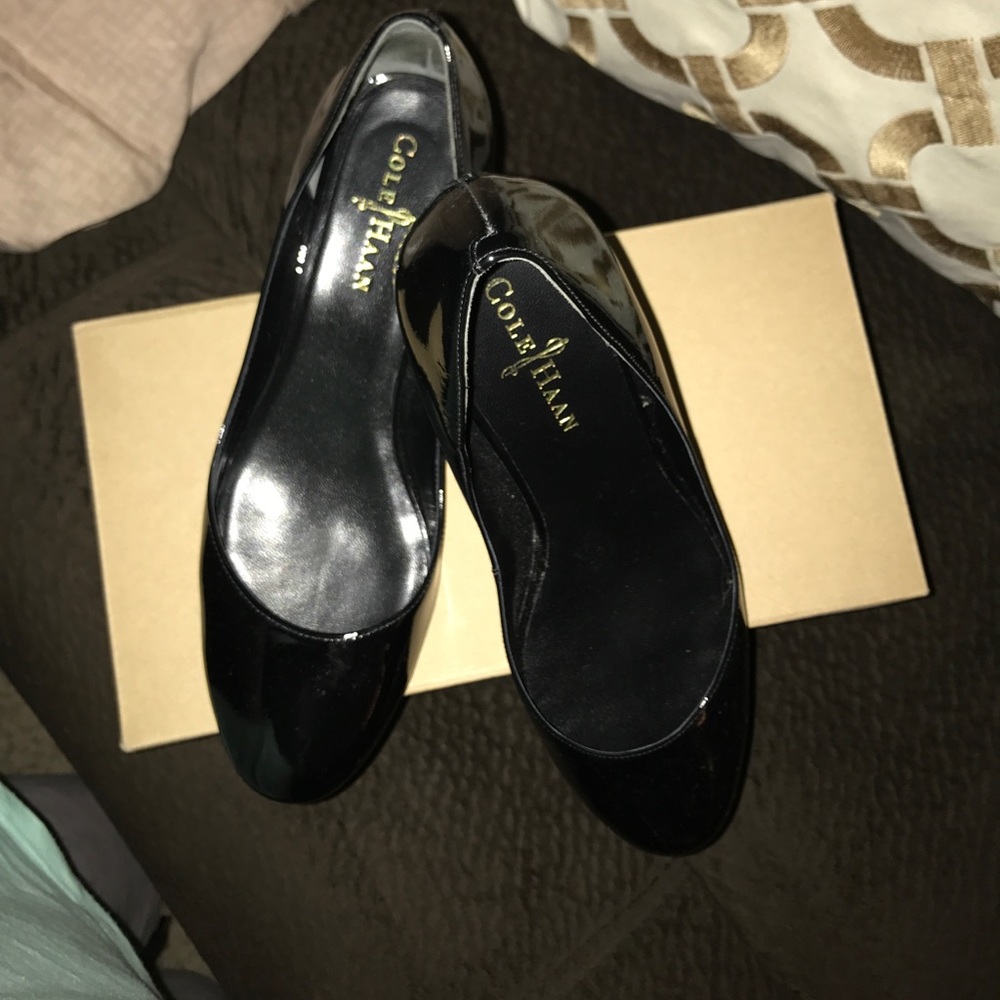 Cole Haan Black Patent Air Talia Wedges