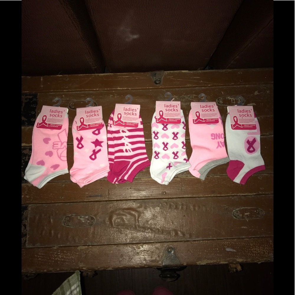 5 pair $8 or $3ea. Breast Cancer Awareness Socks