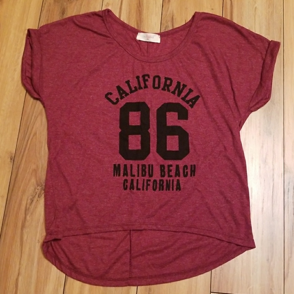 Maroon/burgundy California crop top