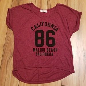 Maroon/burgundy California crop top