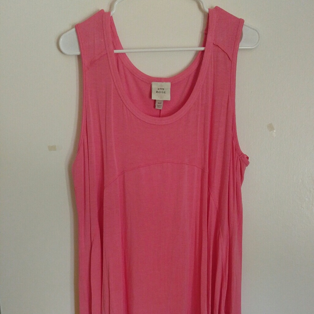 Knox rose pink high low tank top size xxl