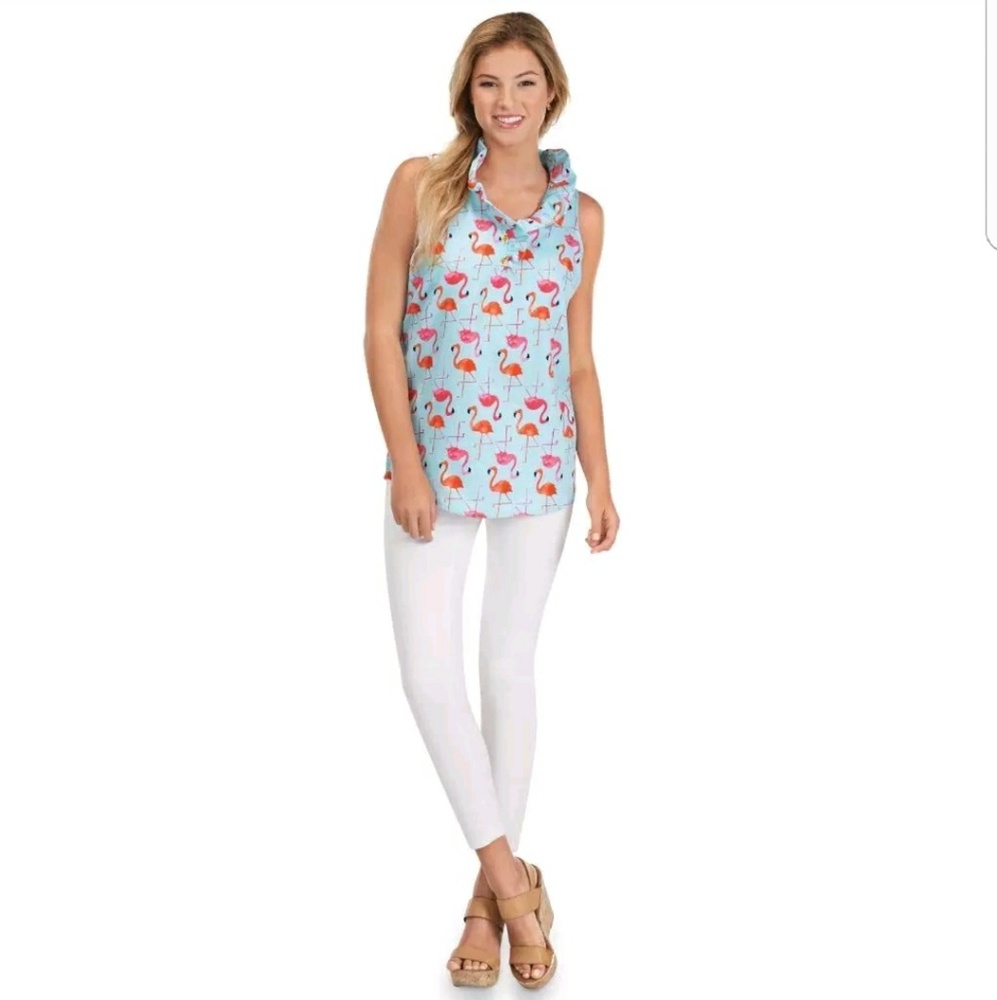 Mudpie sleeveless Whitney flamingo tunic