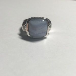 SeidenGang Blue Lace Agate S Silver Ring 9 QVC
