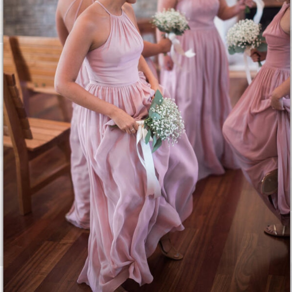 Blush long formal/ bridesmaid dress