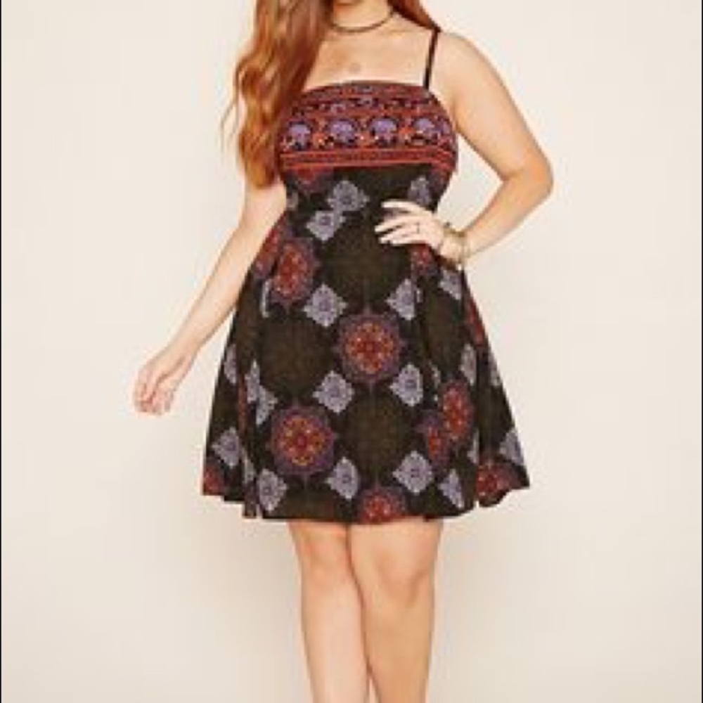 Patterned Babydoll Dress