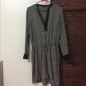 Vince Long Sleeve Waist Tie Dress 100% Silk