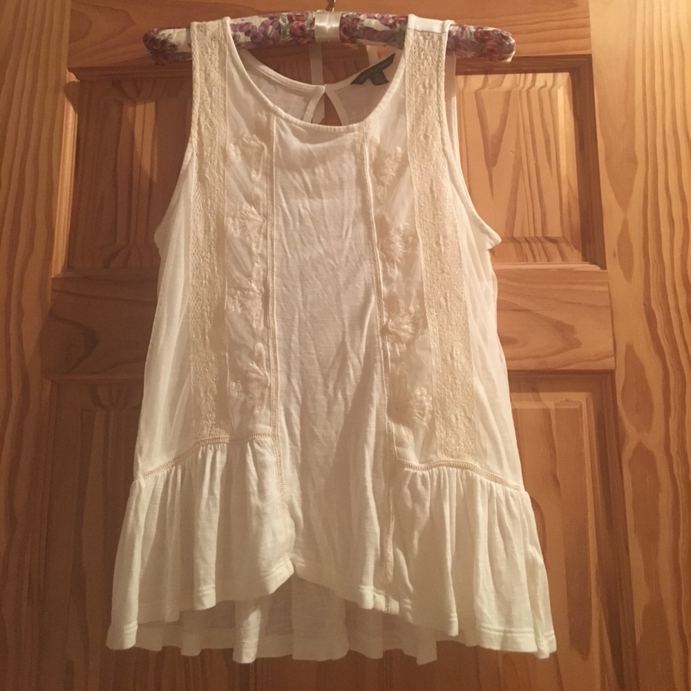 White American Eagle peplum top