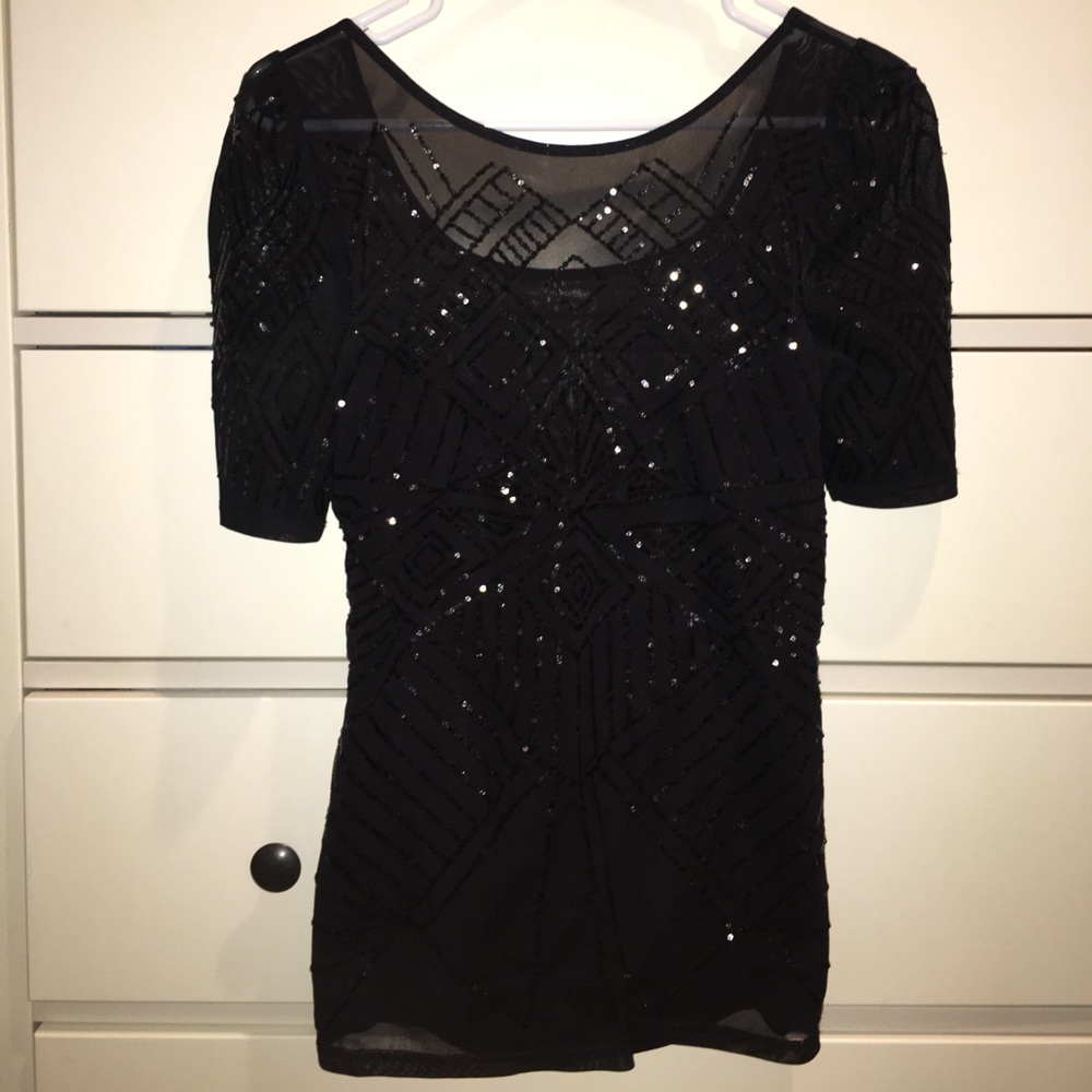 Sequin Black Top
