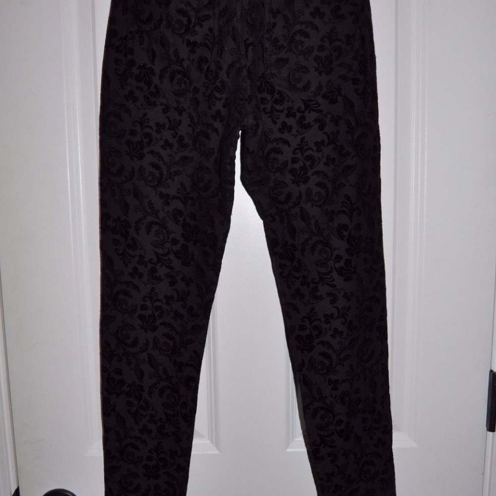 NEW Black Flocked Jacquard Jeggings [A2] - Picture 7 of 7