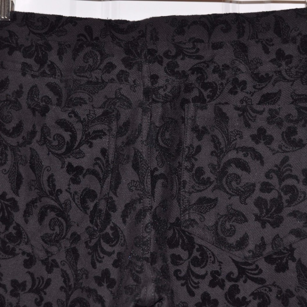 NEW Black Flocked Jacquard Jeggings [A2] - Picture 6 of 7