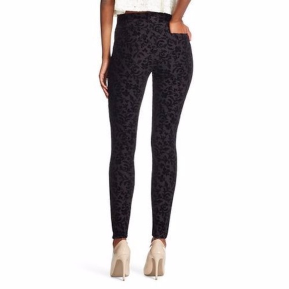 NEW Black Flocked Jacquard Jeggings [A2] - Picture 3 of 7