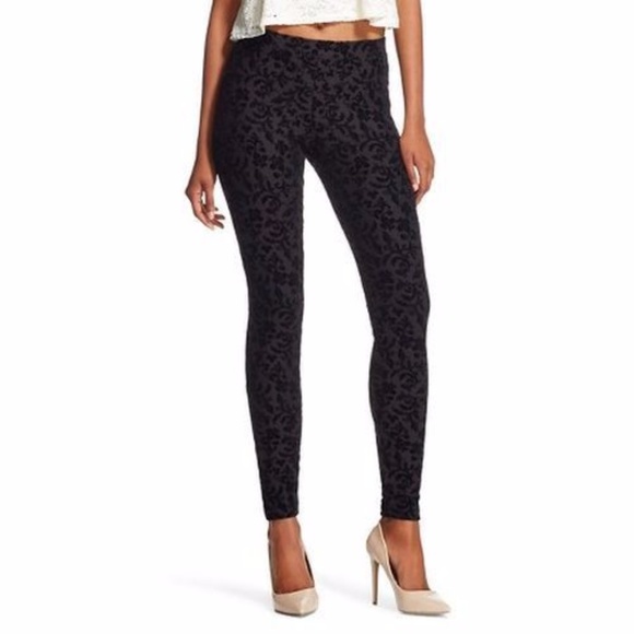 NEW Black Flocked Jacquard Jeggings [A2] - Picture 4 of 7