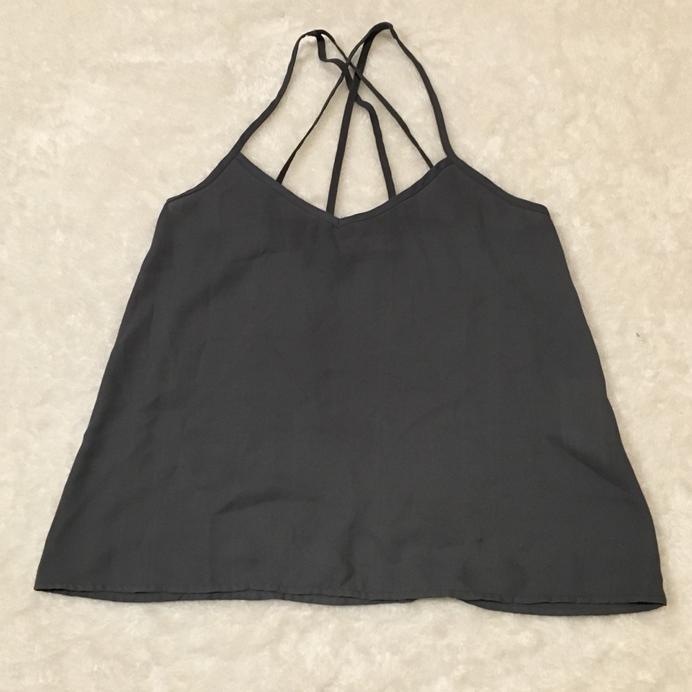 Dark grey silky hollister tank top