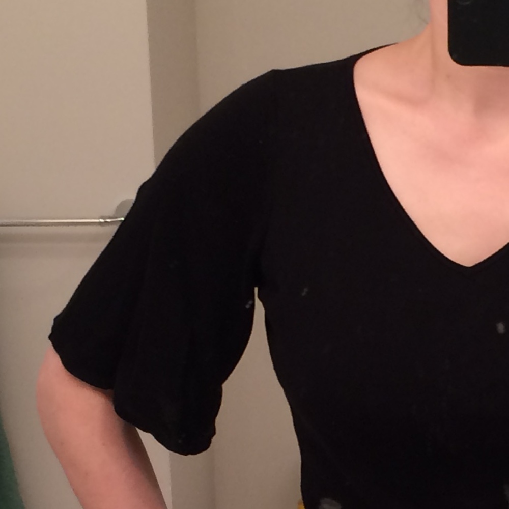 Ann Taylor Black Sweater with Bell Sleeves Size L