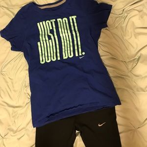 Nike workout capris and tee