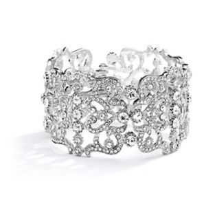 Vintage inspired crystal cuff bracelet bridal prom