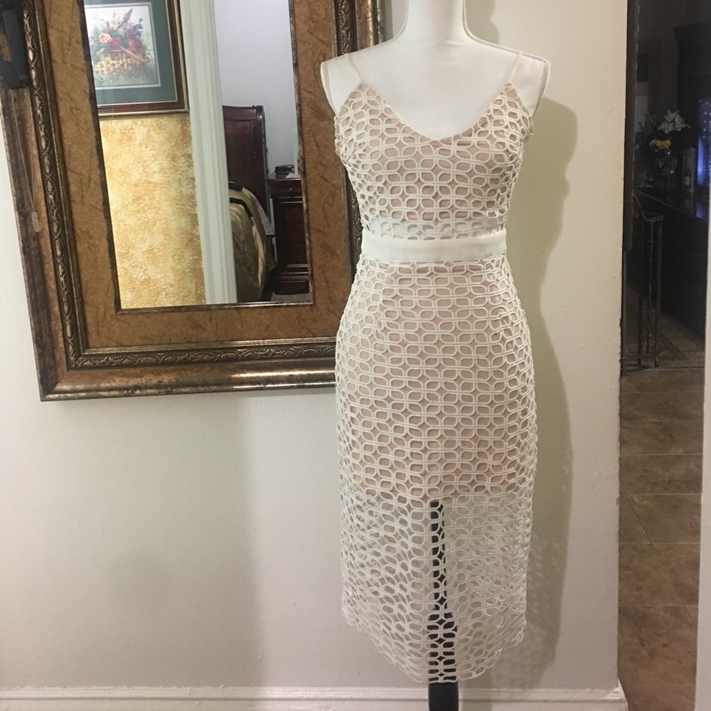 White / Nude crochet Dress