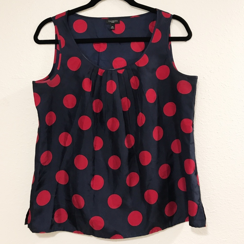 Talbots polka dot blouse
