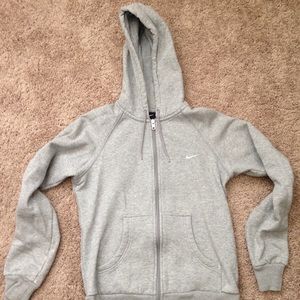 Women's Grey Nike Zip Up Sweatshirt Size Small