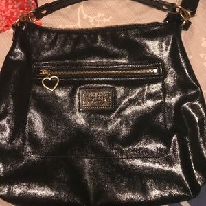 Black patent leather Coach bag
