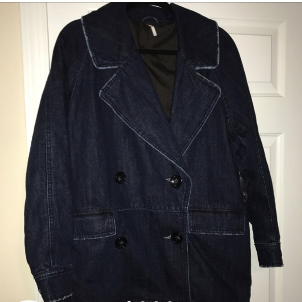 Free people denim pea coat