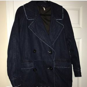 Free people denim pea coat