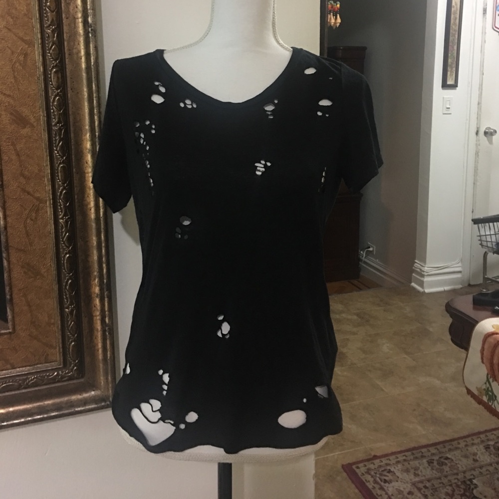 Ripped tee with open back