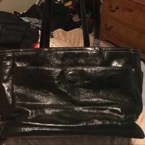 Black coach diaper bag