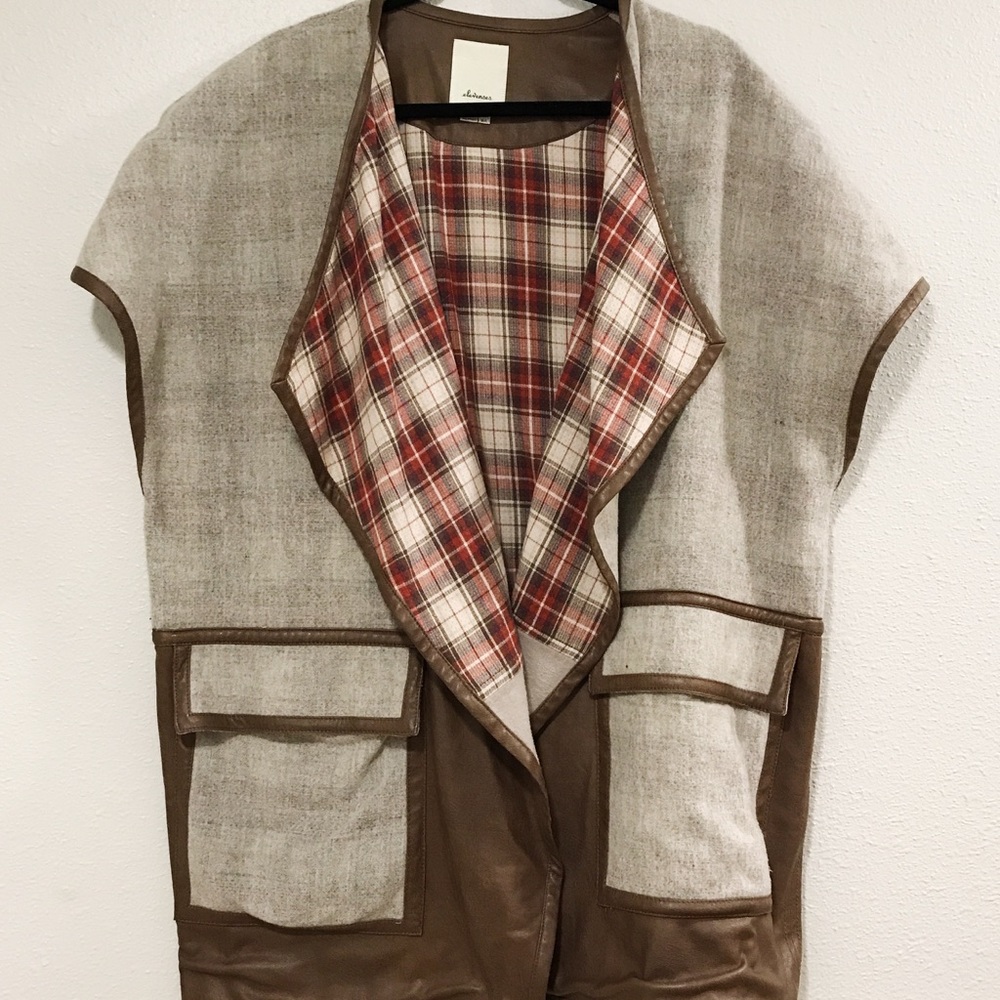 Elevenses Paisaje Jacket Cape Size M/L Brown