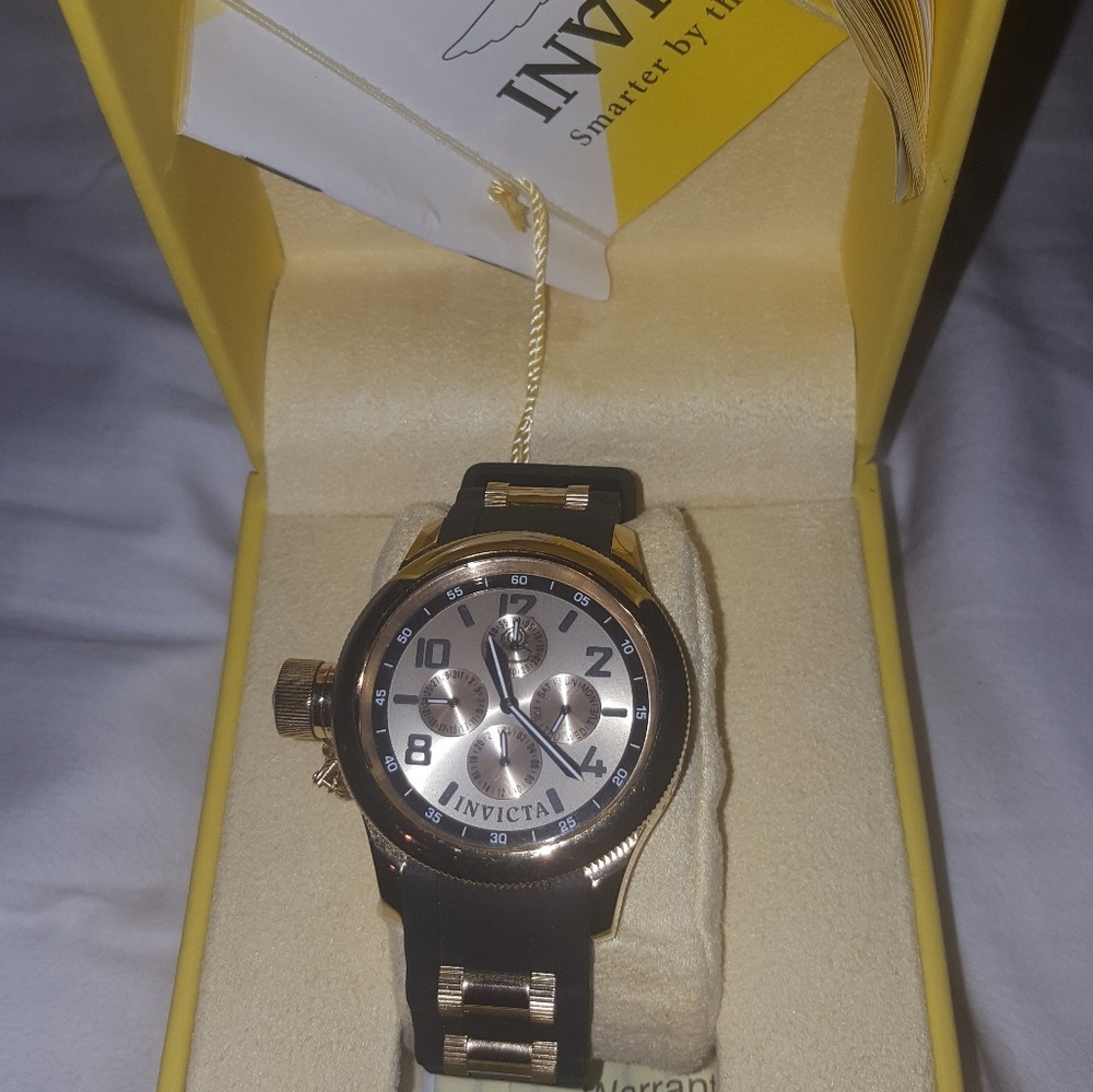 Invicta Black & Gold Watch