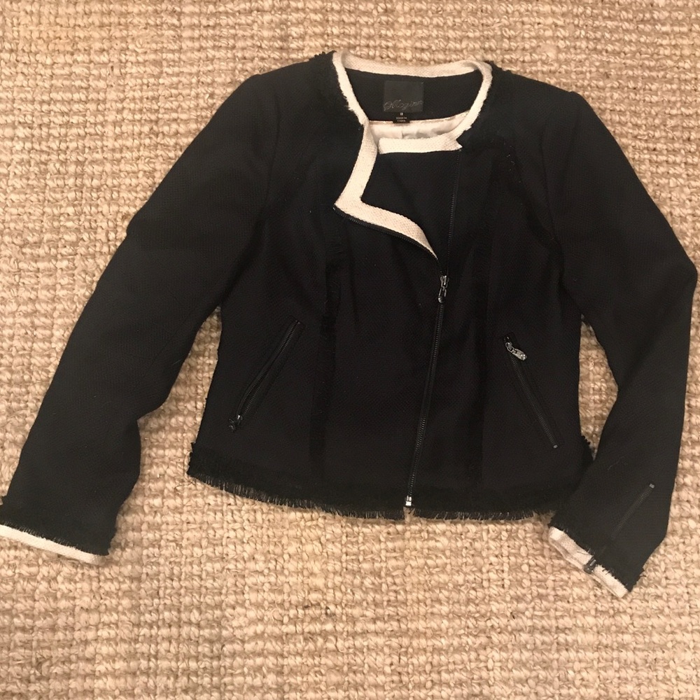McGinn black white blazer with exposed zippers