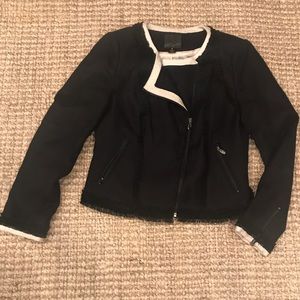 McGinn black white blazer with exposed zippers