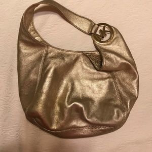 Michael Kors gold leather purse