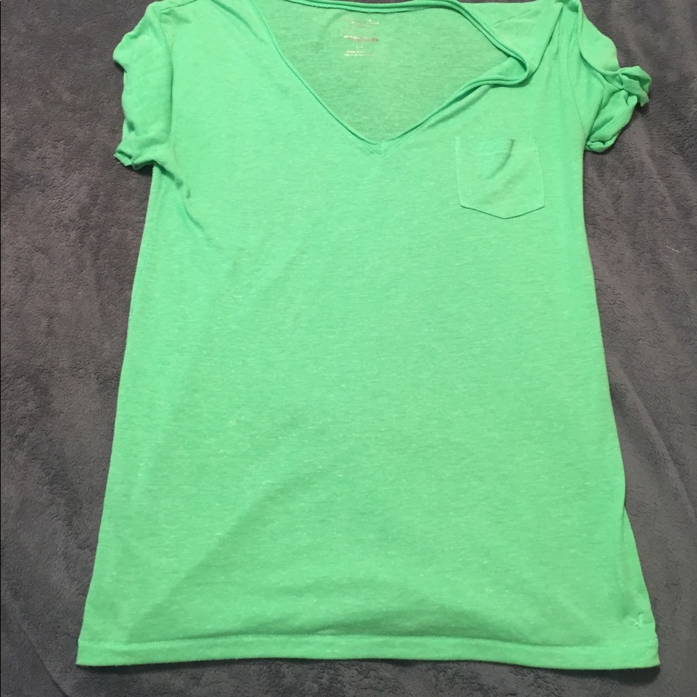 Lime green American eagle tee