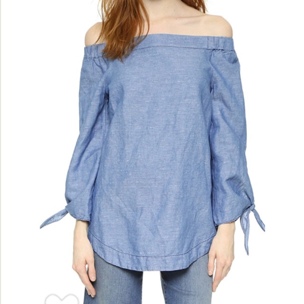 Off shoulder chambray Free People top. Size small