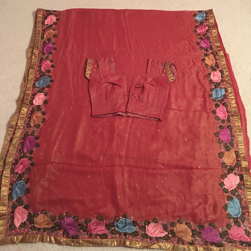 Pink saree