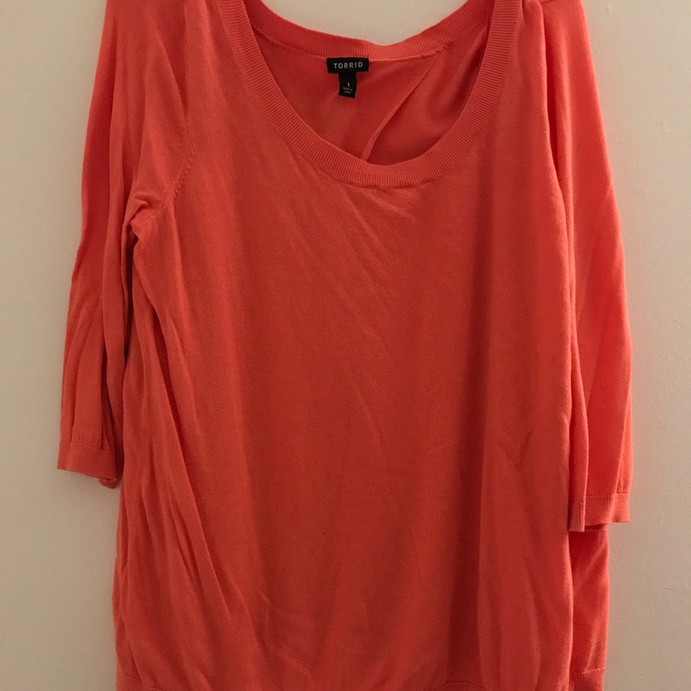 Torrid coral light sweater with camisole under