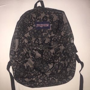 Jansport gray floral backpack