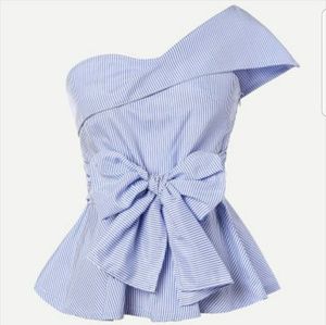 Asymmetrical bow blouse